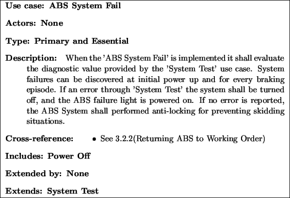 \fbox{
\begin{minipage}[t]{5in}\begin{center}\begin{minipage}[t]{5in}\begin{de...
... System Test}] %
\end{description}\end{minipage}\end{center}
\end{minipage}
}